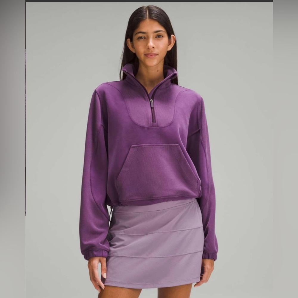 🍋Women’s Lululemon Brushed Softstreme Ribbed Half Zip size 8 W3GE8S🍋